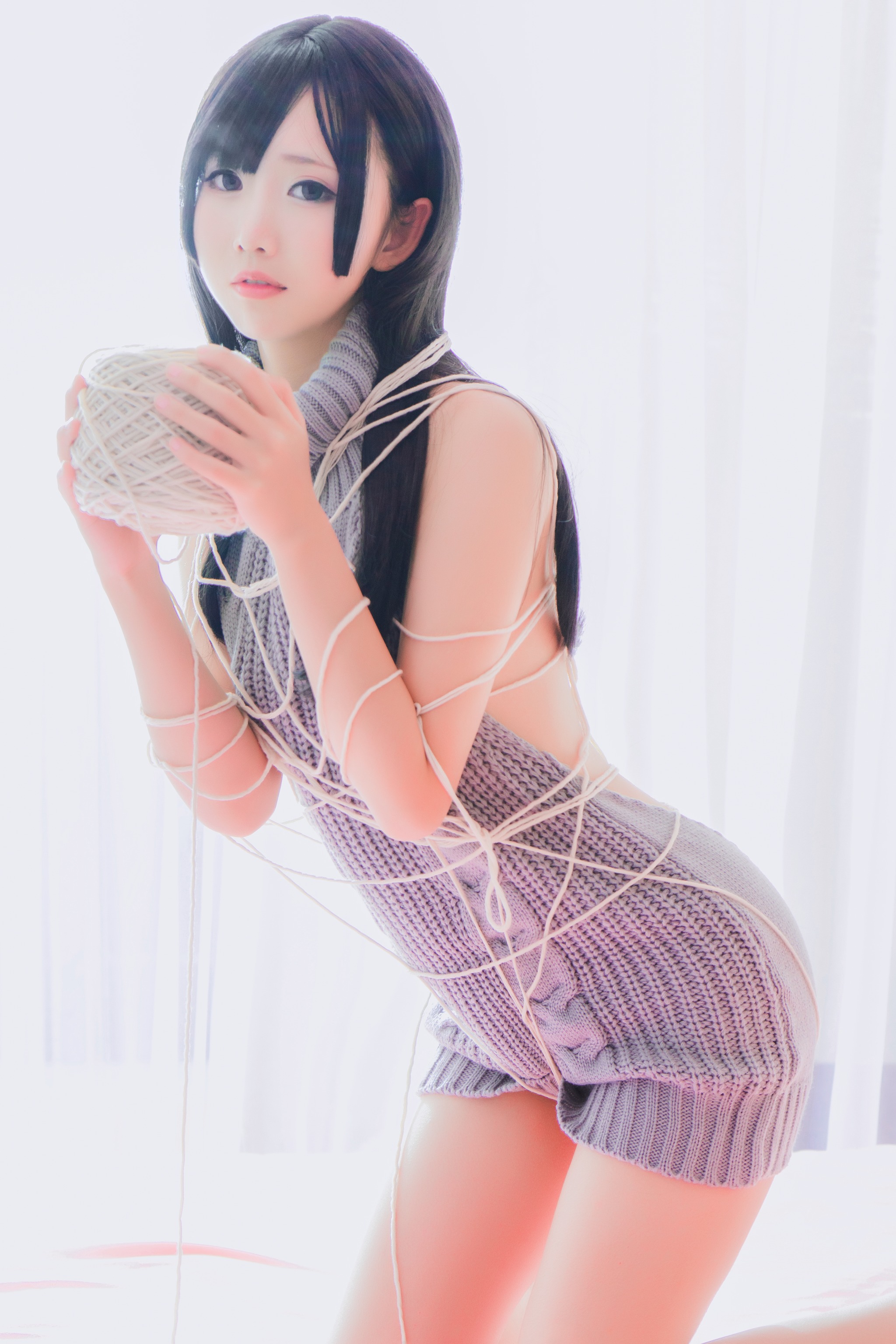 图片[1]-面饼仙儿 – NO.006 Coser面饼仙儿 露背毛衣[41P]-XikXak